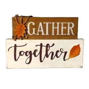 Fall Autumn Harvest Rustic Wood Stack Sign